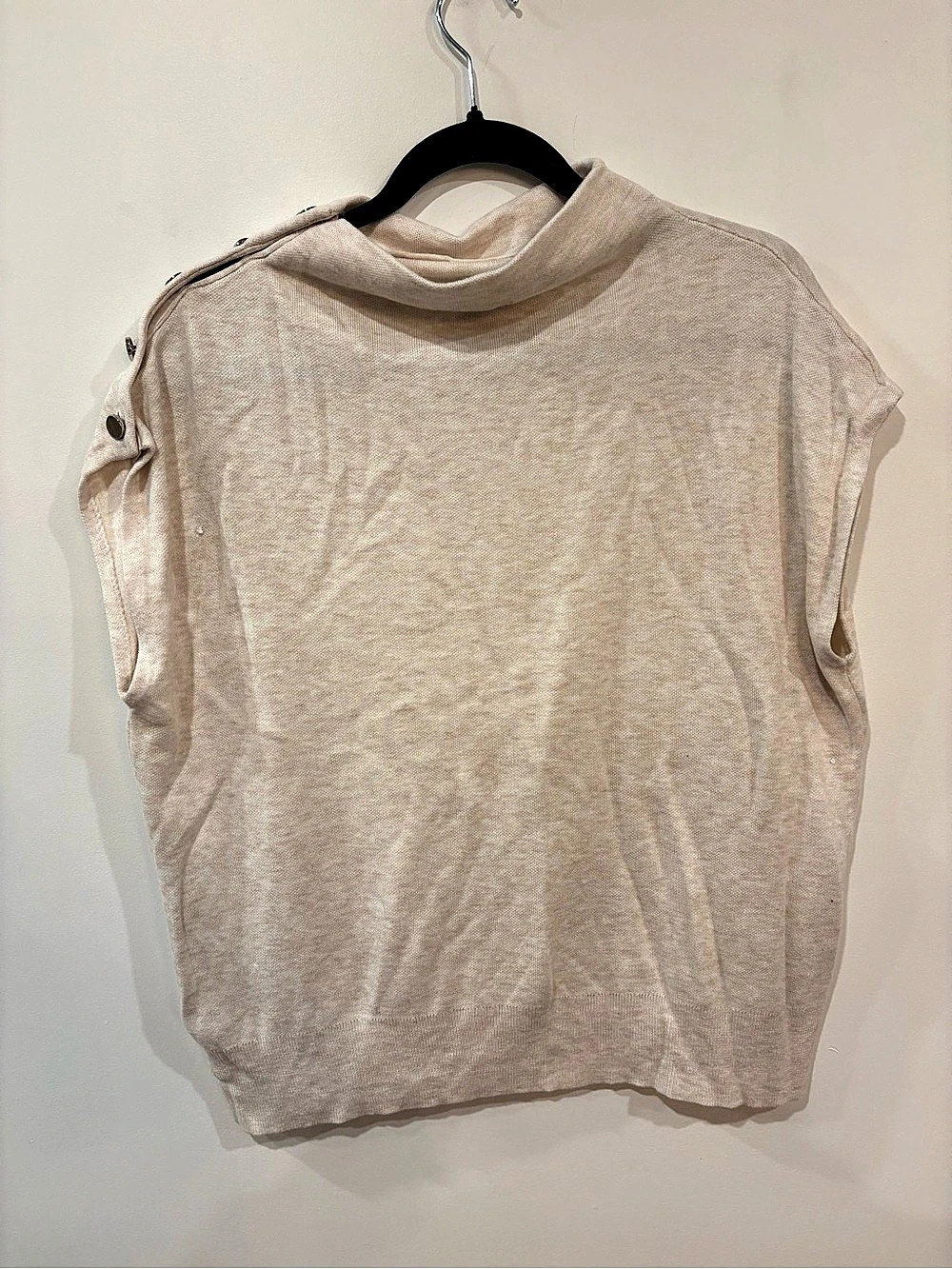 RW&CO. Snap-Sleeve Tunic in Beige Size Large